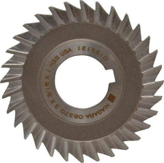 Keo - 3" Blade Diam x 3/16" Blade Thickness, 1" Hole, 32 Teeth, High Speed Steel Side Chip Saw - Straight Tooth, Arbor Connection, Right Hand Cut, Uncoated, with Keyway - USA Tool & Supply