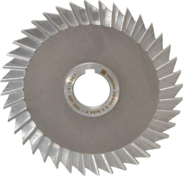 Keo - 5" Blade Diam x 5/32" Blade Thickness, 1" Hole, 40 Teeth, High Speed Steel Side Chip Saw - Straight Tooth, Arbor Connection, Right Hand Cut, Uncoated, with Keyway - USA Tool & Supply