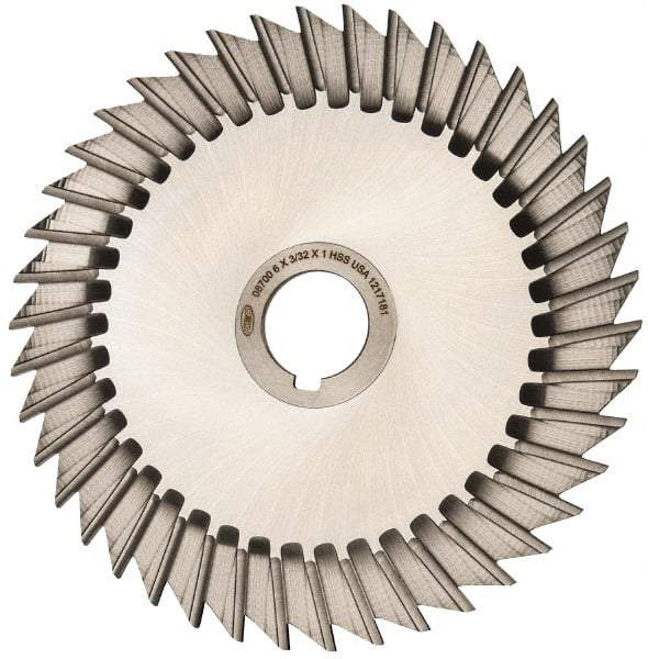 Keo - 6" Blade Diam x 3/32" Blade Thickness, 1" Hole, 42 Teeth, High Speed Steel Side Chip Saw - Straight Tooth, Arbor Connection, Right Hand Cut, Uncoated, with Keyway - USA Tool & Supply