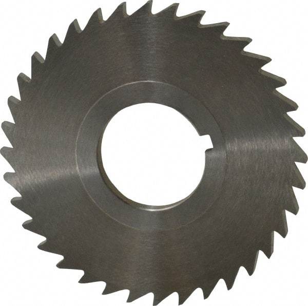 Keo - 2-1/2" Diam x 1/8" Blade Thickness x 7/8" Arbor Hole Diam, 36 Tooth Slitting and Slotting Saw - Arbor Connection, Right Hand, Uncoated, High Speed Steel, 10° Rake, Concave Ground - USA Tool & Supply