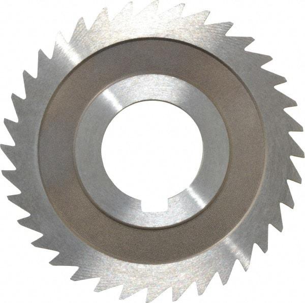 Keo - 3" Diam x 3/32" Blade Thickness x 1" Arbor Hole Diam, 36 Tooth Slitting and Slotting Saw - Arbor Connection, Right Hand, Uncoated, High Speed Steel, 10° Rake, Concave Ground - USA Tool & Supply
