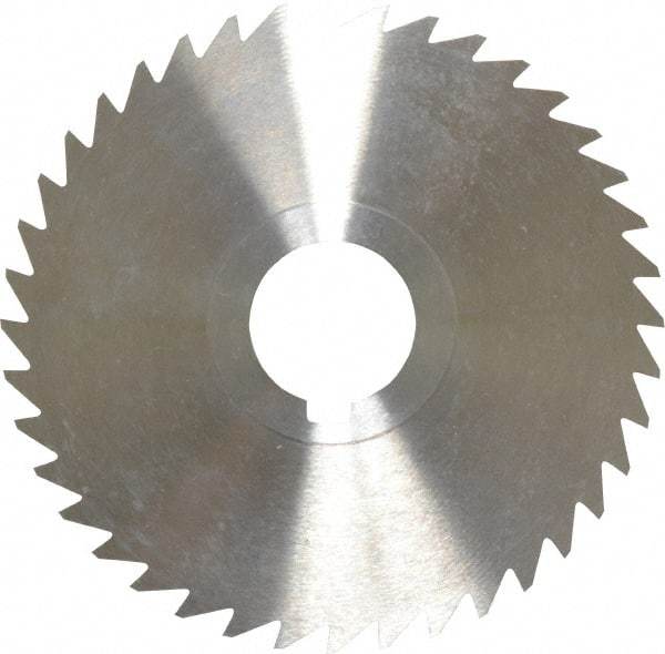 Keo - 4" Diam x 1/32" Blade Thickness x 1" Arbor Hole Diam, 40 Tooth Slitting and Slotting Saw - Arbor Connection, Right Hand, Uncoated, High Speed Steel, 10° Rake, Concave Ground - USA Tool & Supply