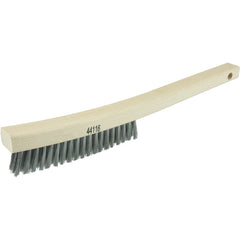 Plater's Brush, Steel Fill, 3 × 19 Rows, Curved Handle - USA Tool & Supply