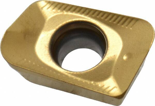 Seco - XOMX120420 ME08 Grade F40M Carbide Milling Insert - TiAlN/TiN Finish, 0.157" Thick, 0.079" Corner Radius - USA Tool & Supply