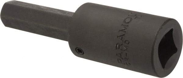 Paramount - 1/2" Drive, 1/2" Impact Hex Bit Socket - 1-7/8" Bit Length, 3-5/8" OAL - USA Tool & Supply