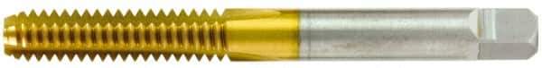 OSG - 1/16-27 NPTF Thread, 4 Flute Standard Pipe Tap - 2-1/8" OAL, 11/16" Thread Length, 5/16" Shank Diam, TiN Finish, High Speed Steel - Exact Industrial Supply