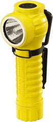 Streamlight - White LED Bulb, 170 Lumens, Right Angle Flashlight - Yellow Plastic Body, 2 CR123A Lithium Batteries Included - USA Tool & Supply