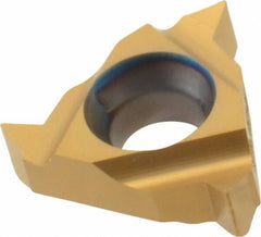 Carmex - 08IL Internal Left Hand 48-16 Partial Profile 55° Laydown Threading Insert - Grade BXC, TiN Coated Carbide - USA Tool & Supply