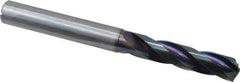 OSG - 11.5mm 140° Spiral Flute Solid Carbide Screw Machine Drill Bit - WD1 Finish, Right Hand Cut, 58mm Flute Length, 120mm OAL, Split Point, Straight Shank, Through Coolant - USA Tool & Supply