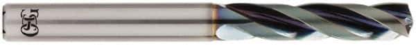 OSG - 8.6mm 140° Spiral Flute Solid Carbide Screw Machine Drill Bit - WD1 Finish, Right Hand Cut, 43mm Flute Length, 101mm OAL, Standard Point, Straight Shank, Through Coolant - USA Tool & Supply