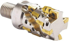 Seco - 25mm Cut Diam, 22mm Max Depth of Cut, 35mm OAL, Indexable Square Shoulder Helical End Mill - XO.. 1204 Inserts, M12 Modular Connection, 90° Lead Angle, Through Coolant, Series Super Turbo - USA Tool & Supply
