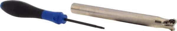 Seco - 5/8" Cut Diam, 0.03" Max Depth, 5/8" Shank Diam, Cylindrical Shank Indexable High-Feed End Mill - Screw Holding Method, LP.. 06 Insert, R217.21 Toolholder, Through Coolant - USA Tool & Supply