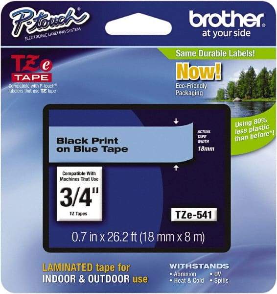 Brother - 3/4" Wide, Blue Tape Cassette - For Label Maker - USA Tool & Supply