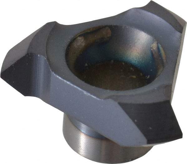 Carmex - C12 C90 Grade MT7, 0.47" Cutting Width Carbide Chamfering & Grooving Insert - 0.012" Max Depth of Cut, Right Hand, 0.004" Corner Radius, TiAlN Finish - USA Tool & Supply