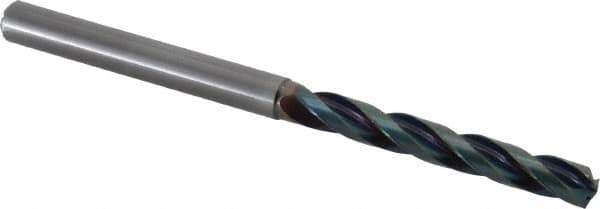 OSG - 7.5mm 140° Solid Carbide Jobber Drill - WD1 Finish, Spiral Flute, Straight Shank, 118mm OAL, Split Point - USA Tool & Supply