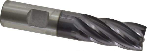 OSG - 3/4", 1-5/8" LOC, 3/4" Shank Diam, 3-7/8" OAL, 6 Flute, Cobalt Square End Mill - Single End, TiAlN Finish, Spiral Flute, 30° Helix, Centercutting, Right Hand Cut, Right Hand Flute, Series 541 - USA Tool & Supply