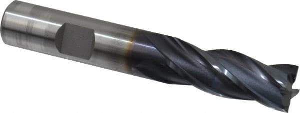 OSG - 1/2", 1-1/4" LOC, 1/2" Shank Diam, 3-1/4" OAL, 4 Flute, Cobalt Square End Mill - Single End, TiAlN Finish, Spiral Flute, 30° Helix, Centercutting, Right Hand Cut, Right Hand Flute, Series 541 - USA Tool & Supply