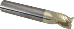 Accupro - 5/8", 3/4" LOC, 5/8" Shank Diam, 3-1/2" OAL, 3 Flute, Solid Carbide Square End Mill - Single End, ZrN Finish, Spiral Flute, 37° Helix, Centercutting, Right Hand Cut, Right Hand Flute - USA Tool & Supply
