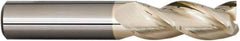 Accupro - 3/4", 3-1/4" LOC, 3/4" Shank Diam, 6" OAL, 3 Flute, Solid Carbide Square End Mill - Single End, ZrN Finish, Spiral Flute, 37° Helix, Centercutting, Right Hand Cut, Right Hand Flute - USA Tool & Supply