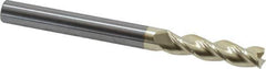 Accupro - 5/16", 1-1/4" LOC, 5/16" Shank Diam, 3-1/2" OAL, 3 Flute, Solid Carbide Square End Mill - Single End, ZrN Finish, Spiral Flute, 37° Helix, Centercutting, Right Hand Cut, Right Hand Flute - USA Tool & Supply