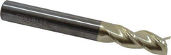 Accupro - 5/16", 13/16" LOC, 5/16" Shank Diam, 2-1/2" OAL, 3 Flute, Solid Carbide Square End Mill - Single End, ZrN Finish, Spiral Flute, 37° Helix, Centercutting, Right Hand Cut, Right Hand Flute - USA Tool & Supply