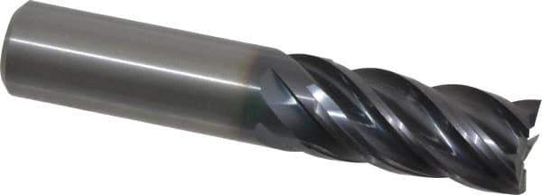 Kennametal - 3/4", 1-1/2" LOC, 3/4" Shank Diam, 4" OAL, 5 Flute, Solid Carbide Square End Mill - Single End, AlTiN Finish, Spiral Flute, 30° Helix, Right Hand Cut, Right Hand Flute, Series UCDE - USA Tool & Supply