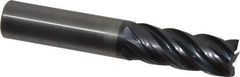 Kennametal - 1/2", 1-1/4" LOC, 1/2" Shank Diam, 3" OAL, 5 Flute, Solid Carbide Square End Mill - Single End, AlTiN Finish, Spiral Flute, 30° Helix, Right Hand Cut, Right Hand Flute, Series UCDE - USA Tool & Supply