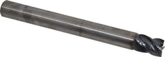 Kennametal - 5/8", 3/4" LOC, 5/8" Shank Diam, 6" OAL, 4 Flute, Solid Carbide Square End Mill - Single End, AlTiN Finish, Spiral Flute, 38° Helix, Centercutting, Right Hand Cut, Right Hand Flute, Series HPRSHV - USA Tool & Supply