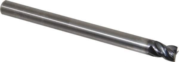 Kennametal - 1/2", 5/8" LOC, 1/2" Shank Diam, 6" OAL, 4 Flute, Solid Carbide Square End Mill - Single End, AlTiN Finish, Spiral Flute, 38° Helix, Centercutting, Right Hand Cut, Right Hand Flute, Series HPRSHV - USA Tool & Supply