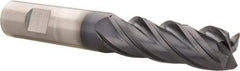 Kennametal - 3/4", 2-1/4" LOC, 3/4" Shank Diam, 5" OAL, 4 Flute, Solid Carbide Square End Mill - Single End, AlTiN Finish, Spiral Flute, 38° Helix, Centercutting, Right Hand Cut, Right Hand Flute, Series HPHV - USA Tool & Supply