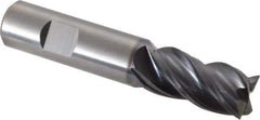 Kennametal - 3/4", 1-1/2" LOC, 3/4" Shank Diam, 4" OAL, 4 Flute, Solid Carbide Square End Mill - Single End, AlTiN Finish, Spiral Flute, 38° Helix, Centercutting, Right Hand Cut, Right Hand Flute, Series HPHV - USA Tool & Supply