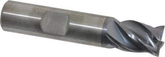Kennametal - 1/2", 5/8" LOC, 1/2" Shank Diam, 2-1/2" OAL, 4 Flute, Solid Carbide Square End Mill - Single End, AlTiN Finish, Spiral Flute, 38° Helix, Centercutting, Right Hand Cut, Right Hand Flute, Series HPHV - USA Tool & Supply