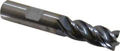 Kennametal - 1/2", 1-1/4" LOC, 1/2" Shank Diam, 3" OAL, 4 Flute, Solid Carbide Square End Mill - Single End, AlTiN Finish, Spiral Flute, 38° Helix, Centercutting, Right Hand Cut, Right Hand Flute, Series HPHV - USA Tool & Supply