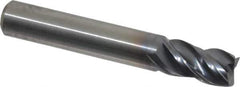 Kennametal - 5/16", 1/2" LOC, 5/16" Shank Diam, 2" OAL, 4 Flute, Solid Carbide Square End Mill - Single End, AlTiN Finish, Spiral Flute, 38° Helix, Centercutting, Right Hand Cut, Right Hand Flute, Series HPHV - USA Tool & Supply