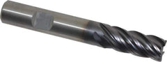 Kennametal - 12mm, 5 Flute, Solid Carbide, 0.75mm Corner Radius End Mill - 83mm OAL, 26mm LOC - USA Tool & Supply