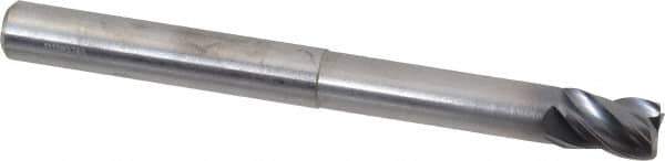 Kennametal - 3/8", 4 Flute, Solid Carbide, 0.03" Corner Radius End Mill - 4" OAL, 1/2" LOC, 2" Extended Reach - USA Tool & Supply