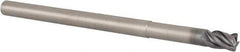 Kennametal - 1/4", 4 Flute, Solid Carbide, 0.03" Corner Radius End Mill - 4" OAL, 3/8" LOC, 1-1/4" Extended Reach - USA Tool & Supply