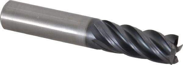 Kennametal - 1/2", 5 Flute, Solid Carbide, 0.015" Corner Radius End Mill - 3" OAL, 1-1/4" LOC - USA Tool & Supply