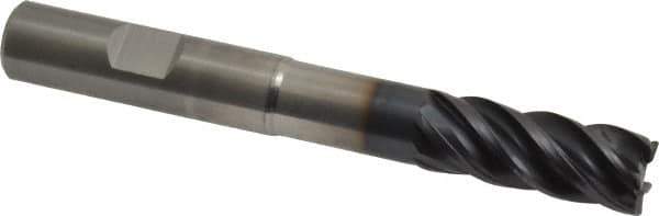 Kennametal - 1/2", 5 Flute, Solid Carbide, 0.03" Corner Radius End Mill - 4" OAL, 1-1/4" LOC, 2-1/4" Extended Reach - USA Tool & Supply