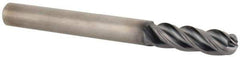 Kennametal - 1/4" Diam, 3/4" LOC, 4 Flute Solid Carbide Ball End Mill - AlTiN Finish, Single End, 2-1/2" OAL, 1/4" Shank Diam, Spiral Flute - USA Tool & Supply