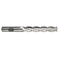 1/4 Dia. x 3-9/16 Overall Length 4-Flute Square End High Speed Steel SE End Mill-Round Shank-Center Cutting -TiN - USA Tool & Supply