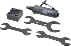 Ingersoll-Rand - 1/4" Collet, Straight Handle, Angle Air Die Grinder - 25,000 RPM, Dual Capable Exhaust, 20 CFM, 0.4 hp, 1/4 NPT - USA Tool & Supply