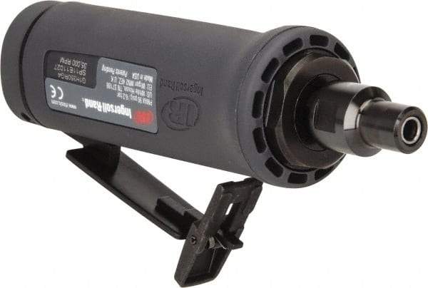Ingersoll-Rand - 1/4" Collet, Straight Handle, Angle Air Die Grinder - 35,000 RPM, Dual Capable Exhaust, 25 CFM, 0.4 hp, 1/4 NPT - USA Tool & Supply