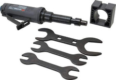 Ingersoll-Rand - 1/4" Collet, Straight Handle, Angle Air Die Grinder - 25,000 RPM, Dual Capable Exhaust, 25 CFM, 0.4 hp, 1/4 NPT - USA Tool & Supply