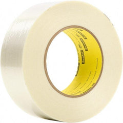 3M - 18mm x 330m Clear Rubber Adhesive Packaging Tape - Polypropylene Film Backing, 6.6 mil Thick - USA Tool & Supply