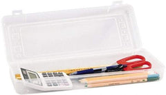 Innovative Storage Designs - 1 Compartment, 13-3/8 Inch Wide x 5-5/8 Inch Deep x 2-1/2 Inch High, Pencil Holder - Polypropylene, Clear - USA Tool & Supply