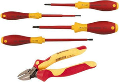 Wiha - 5 Piece Phillips Screwdriver, Slotted & Cutters Hand Tool Set - Comes in Vinyl Pouch - USA Tool & Supply