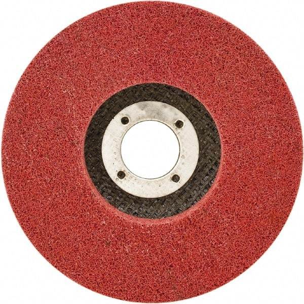 Brite Star - 4-1/2" Diam, 1-1/2" Face Width, 7/8" Center Hole, Fine Grade, Aluminum Oxide Deburring Wheel - Unitized, Medium Grade, 11,000 RPM - USA Tool & Supply