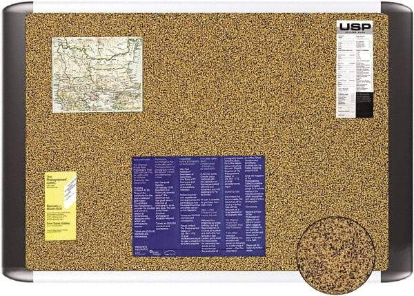 MasterVision - 72" Wide x 48" High Open Cork Bulletin Board - Tan - USA Tool & Supply