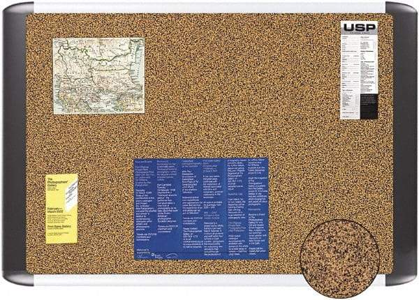 MasterVision - 48" Wide x 36" High Open Cork Bulletin Board - Tan - USA Tool & Supply